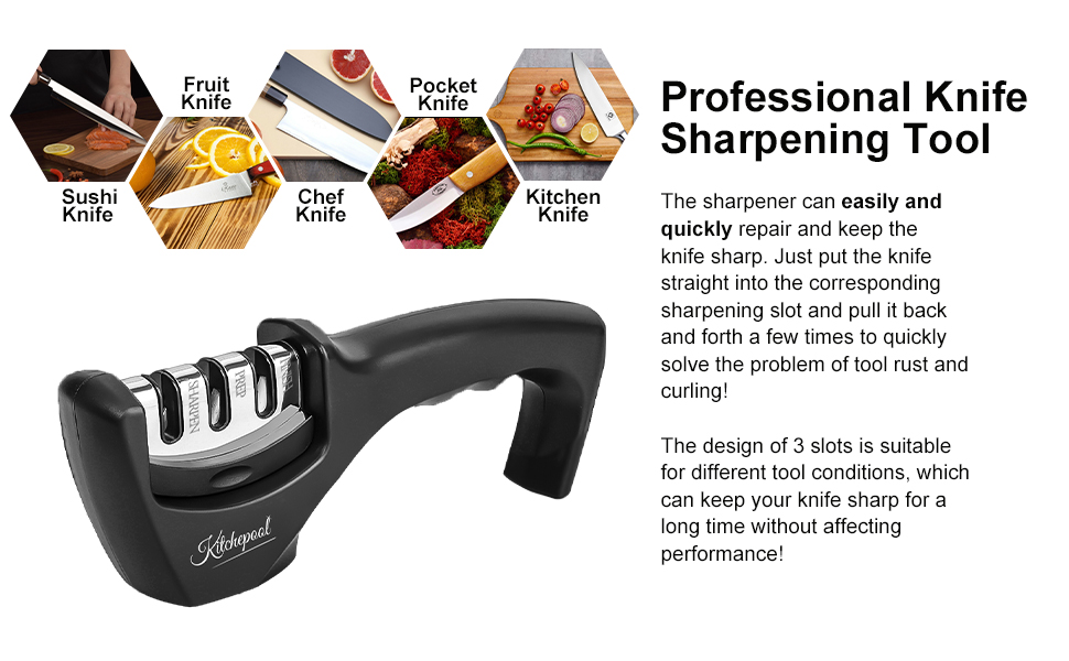 4in1 Knife Sharpener Kit with CutResistant Glove, 3
