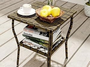 rocking chair with wicker coffee table