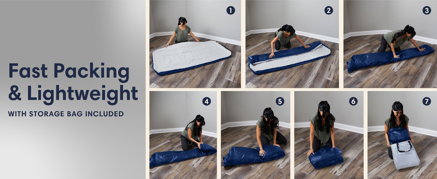 OlarHike Single Airbed, Inflatable Mattress with Builtin Electic Pump