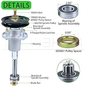 Amazon.com : NICHEFLAG 2 Pack 607418 Spindle Assembly with