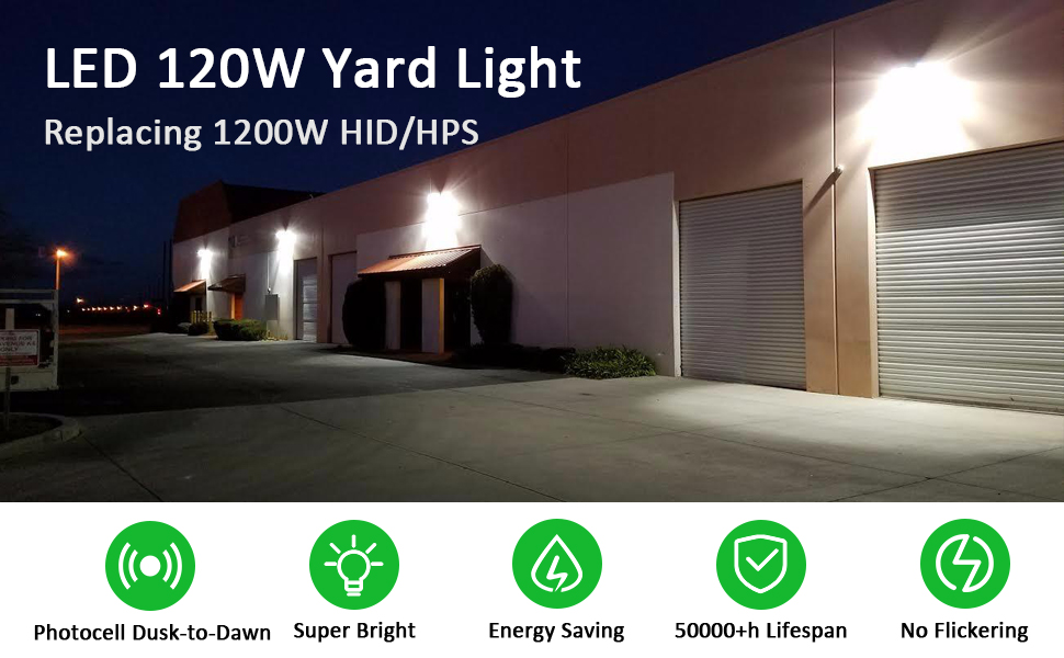 led 120w LED Barn Light outdoor Yard Dusk to Dawn Outdoor Lighting  Security Area with Photocell