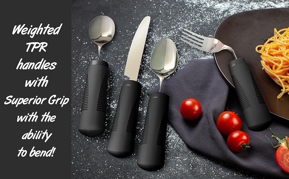 iMedic Weighted Bendable Cutlery for Disabled Hands (The Knife Does Not