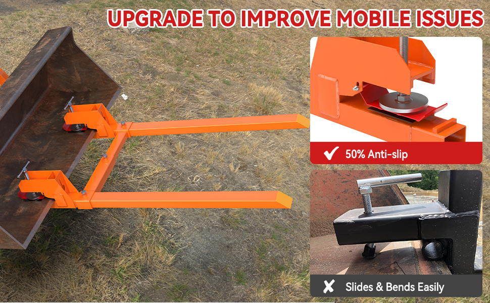 2024 New Upgraded Clamp on Pallet Forks with NonSlip Pad