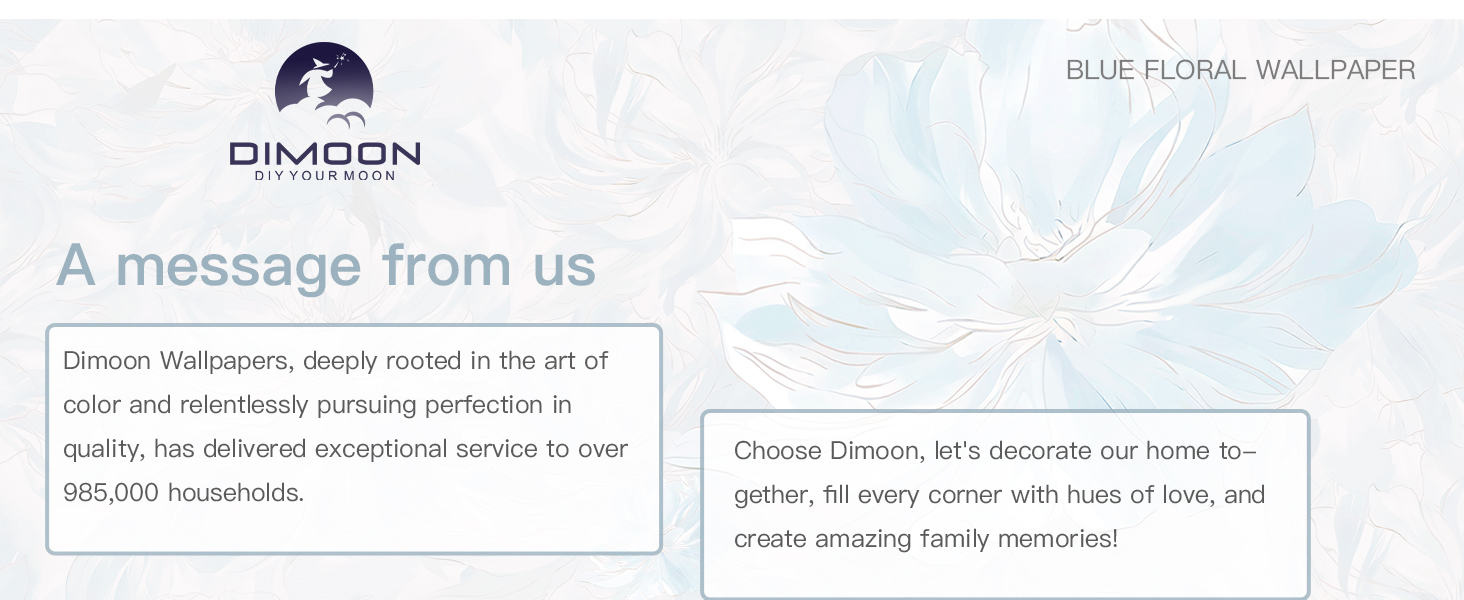 Dimoon Blue-Line Floral Wallpaper