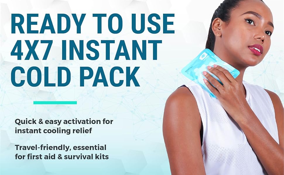 ICEWRAPS 4”x7” Instant Ice Packs for Injuries 50 Count