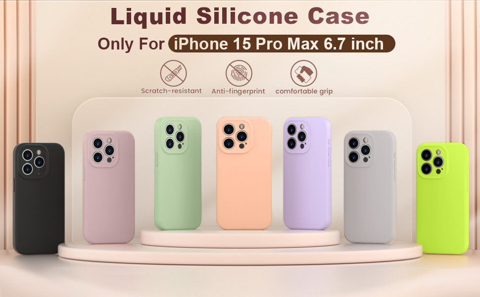 iPhone 15 Pro Max  Case 6.7 inch Premium Liquid Silicone Protection Camera Protect Case