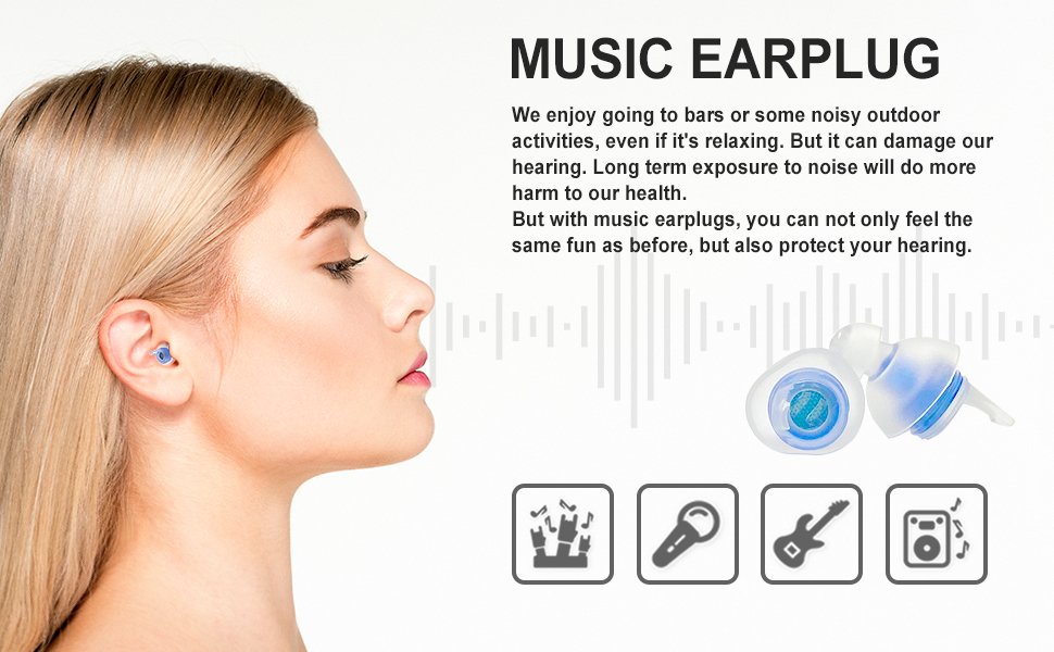 High Fidelity Ear Plugs for Concerts Ultra Comfortable