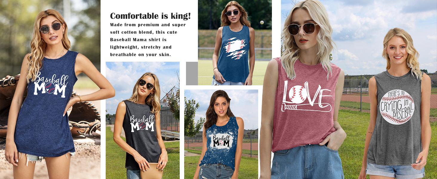  Women Let's Do This Boy Baseball Mom Tshirt Casual Letter Print Tops Tee