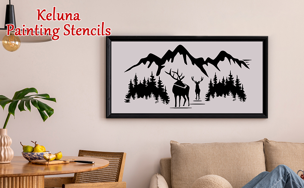Keluna Forest Wood Burning Stencils 12 Pcs Mountain