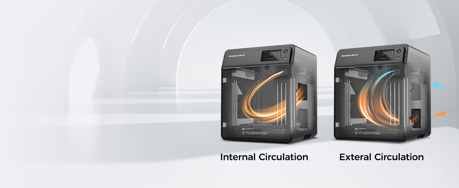 Flashforge Adventurer 5M Pro 3D Printer: 600mm/s High-Speed Printing, Auto Bed Leveling, Quick-Release Nozzle, Removable PEI Plate & Dual Filtration System, 8.7"x8.7"x8.7" Build Volume 11 dual channel air circulation