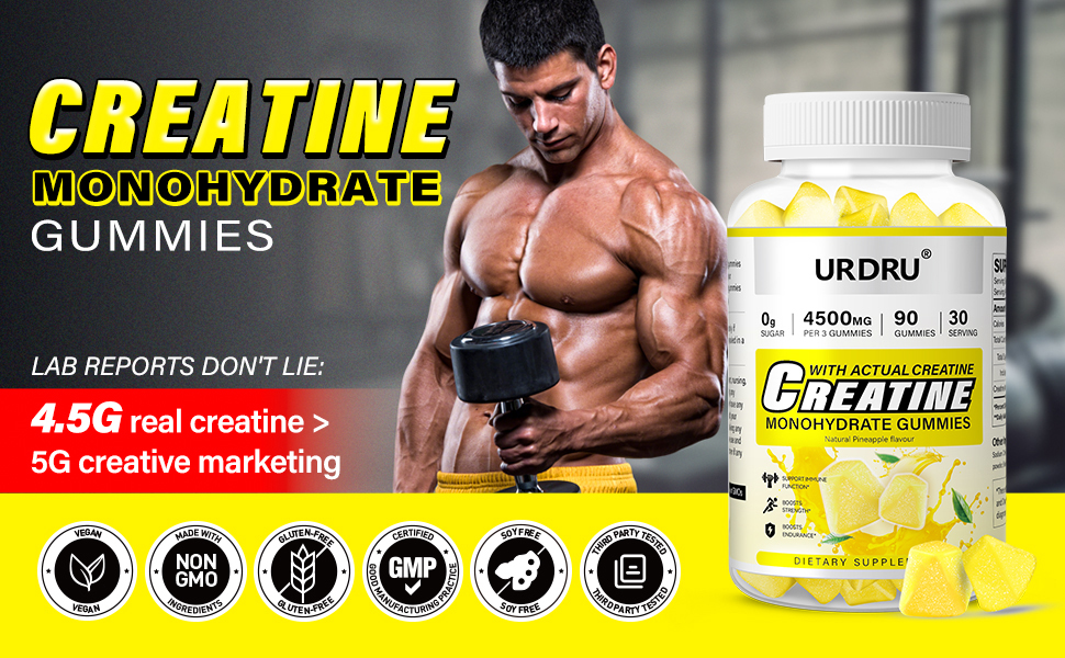 Creatine Monohydrate Gummies for Men & Women