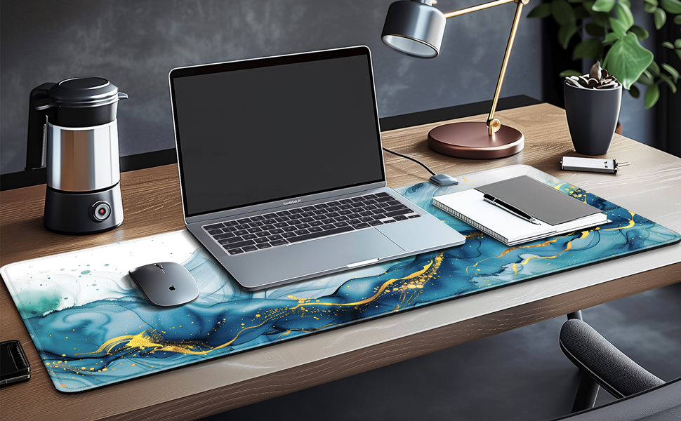 UJoowalk XL Mouse Pad, Desk Mat for Desktop, Blue Marble