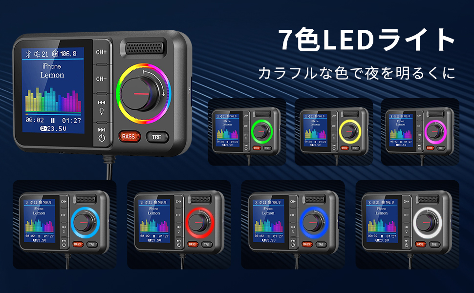 Amazon.co.jp HUNDRUP FMトランスミッター Bluetooth5.0 QC3.0急速充電 2USBポート Siri