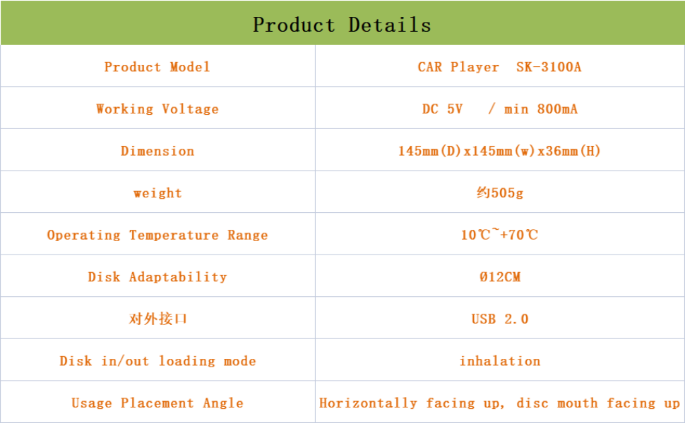 Portable cd Player for car USB cd Player for car car cd Player External