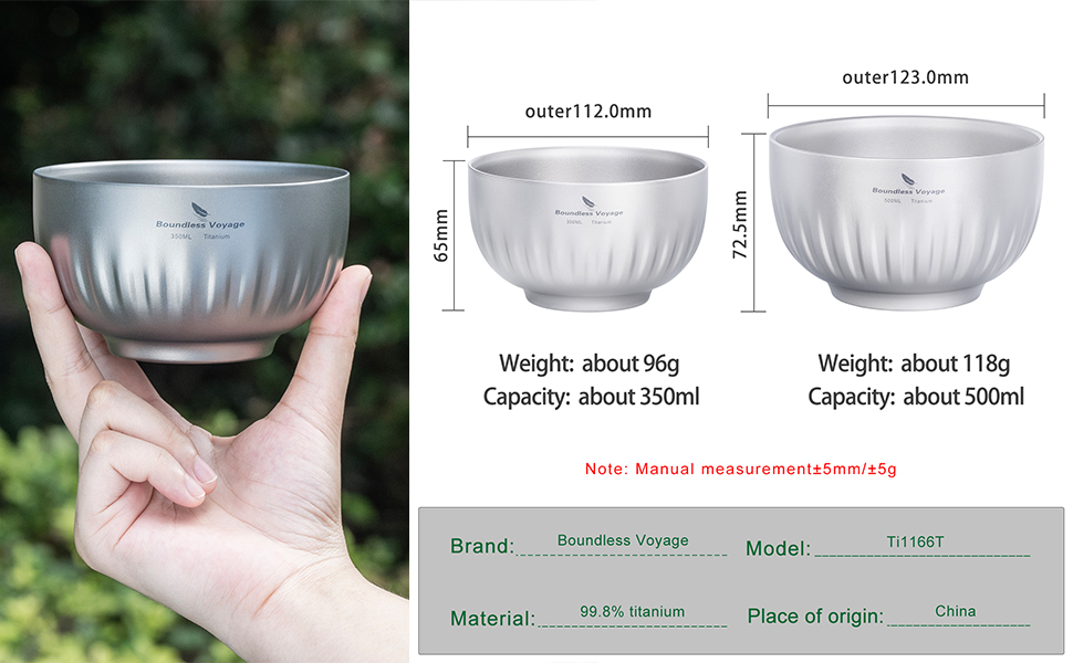 camp outdoor metal double walled bowl eating durable cooking kit eating tool