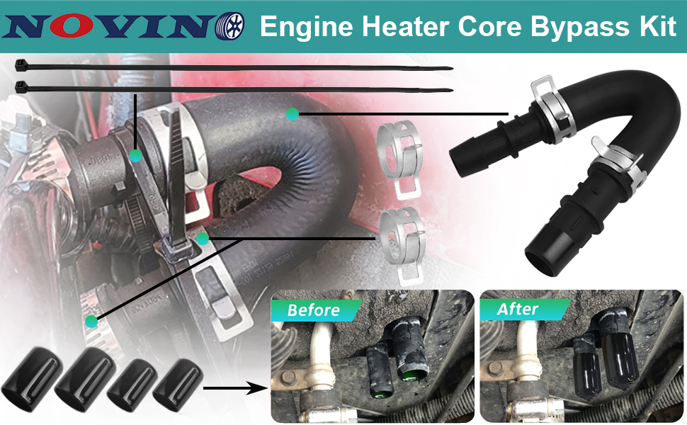 Engine Heater Core Bypass Kit with 5/8" 3/4" Hose