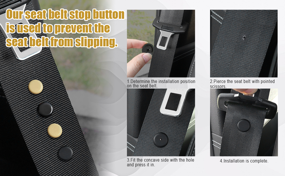 8 Sets Universal Fit Seatbelt Stopper Kit, Seat Belt Stop