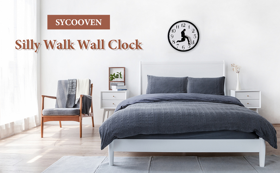 SYCOOVEN Ministry of Silly Walks Clock Funny Modern