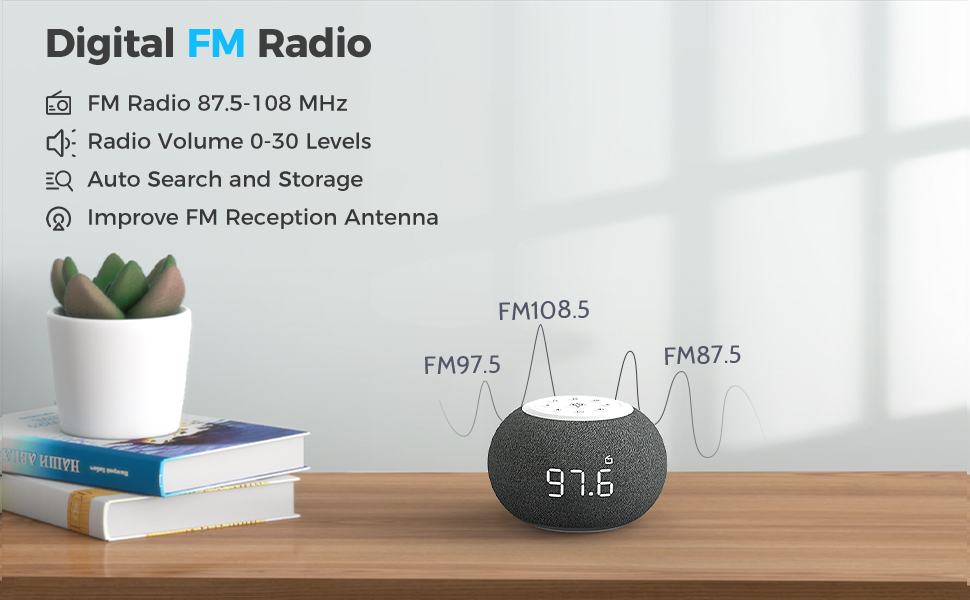 digital clock fm radio alarm clock for bedroom