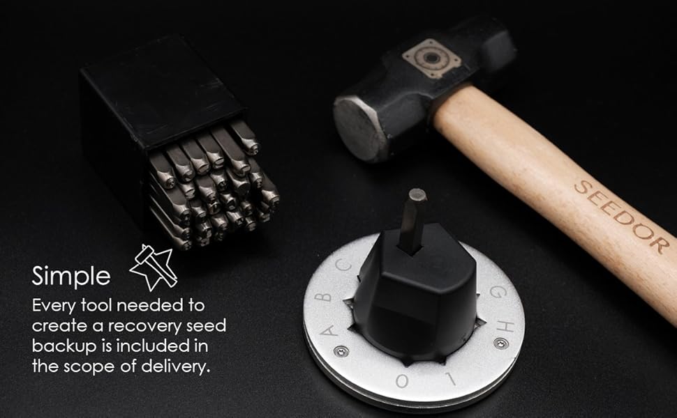 Safe Starter Kit Travel Edition – Bitcoin Steel Wallet, Seed Back-Up, Crypto Wallet, Recovery Phrase Offline Cold Storage, compatible with Hardware Wallets like Coldcard, Ledger, Trezor 15 Crypto Steel Wallet