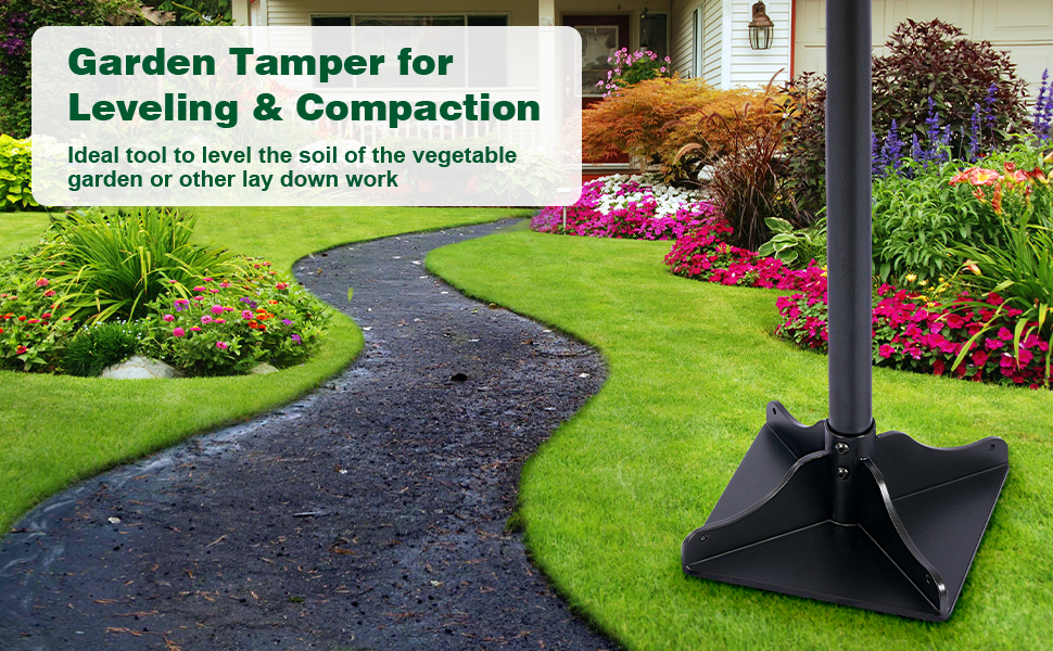 Steel Tamper, Tolia 8" X 10" Garden Tamper with 63 inch