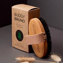 BUDDY BRUNO Hundebürste Kurzhaar mit 100% Naturborsten, Striegel für die tägliche Fellpflege