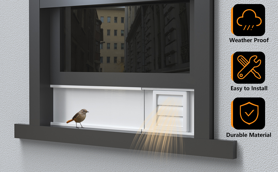 LBG Products Dryer Vent Window Kit with Selfclosing Vent