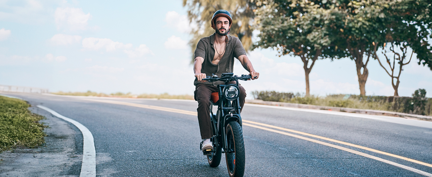 R6 Retro Electric Bike for Adults 1000W Motor, 28MPH, Max