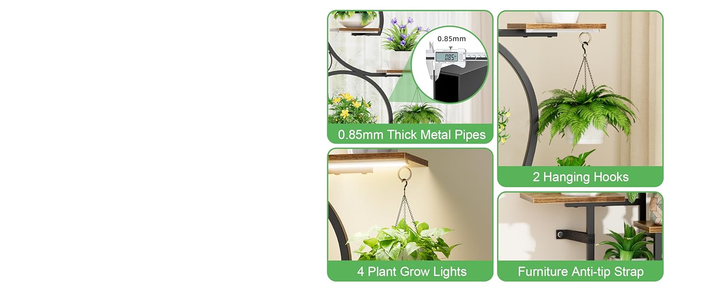 plant shelves with grow lights