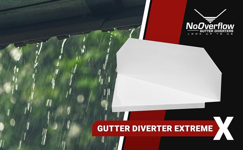 NoOverflow Gutter Diverter Extreme X Rain Gutter Extender, Prevent