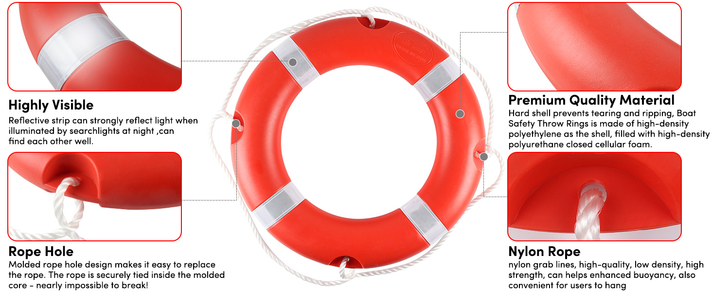 life ring buoy 24,23 inch boat safety throw ring