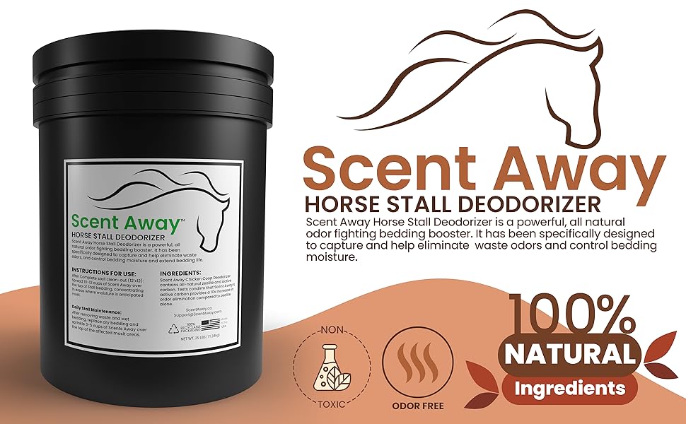 SCENT AWAY Horse Stall Deodorizer Odor Eliminator 100