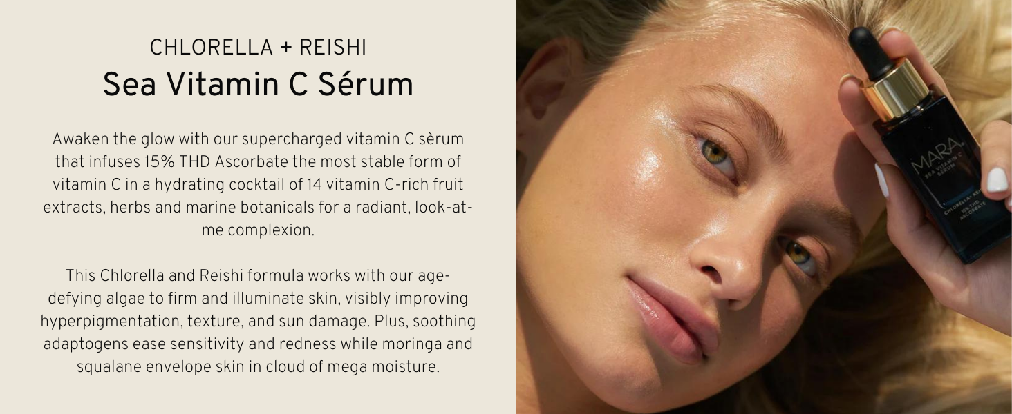 Chlorella and reishi firm, illuminate, and visibly improve texture and damage to skin.