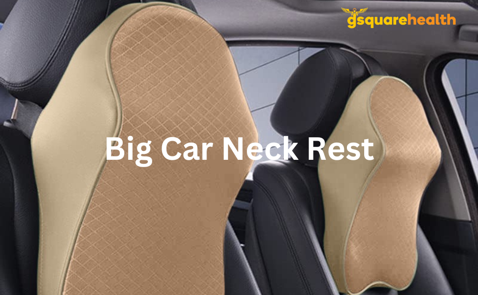 GSQUARE Big Memory Foam Car Neck Rest Pillow Ergonomic Neck, Back and