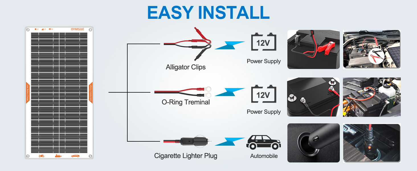 10W Solar Car Battery Charger Portable 12V Trickle Battery Charger