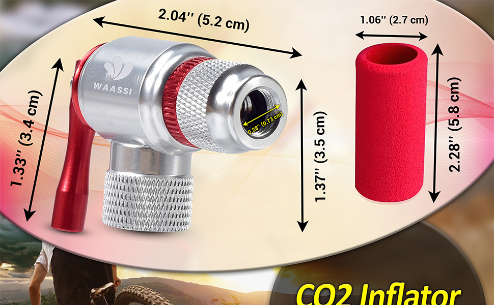 CO2 Inflator with Insulated Sleeve Quick & Easy Presta and Schrader Valve Compatible
