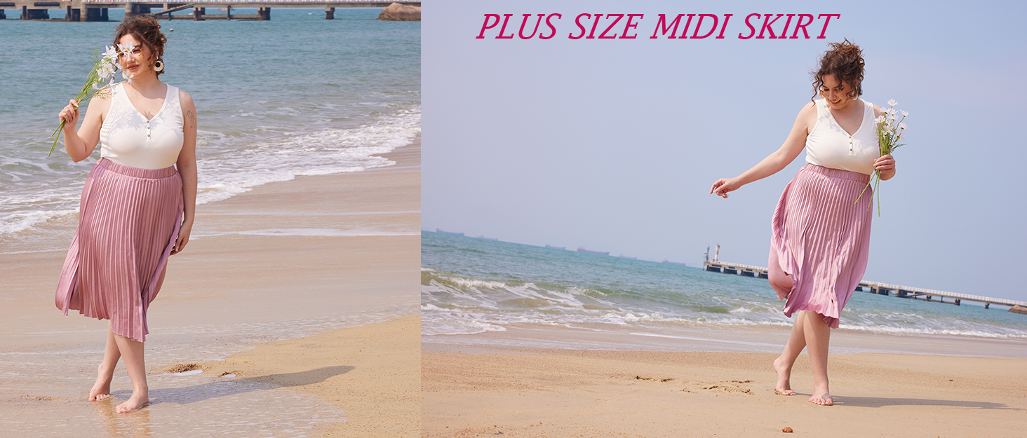 PLUS SIZE MIDI SKIRTS
