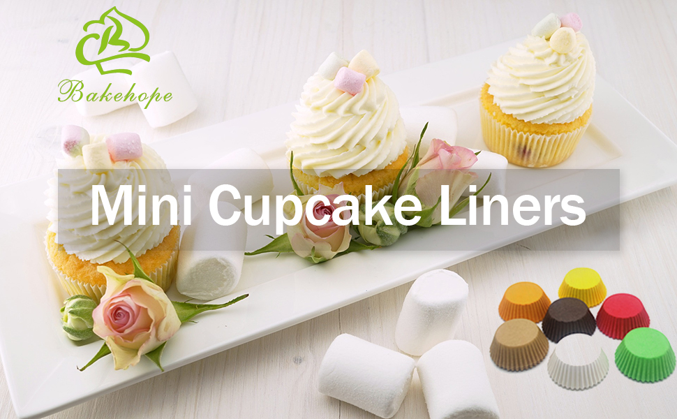 Bakehope Greaseproof Mini Cupcake Liners, Premium Paper