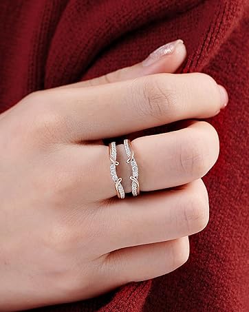 sheloves ring guard for women wedding band adjustable wraps and guard cz 925 sterling silver