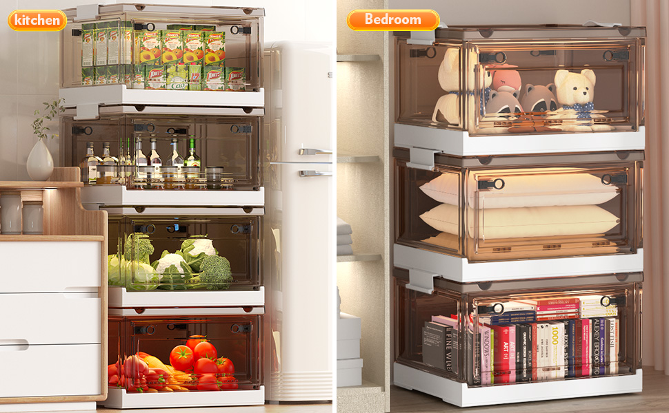 219QT Storage Bins with Lids, 3 Packs Plastic Storage Bins