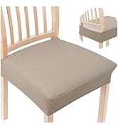 Smiry Stretch Jacquard Seat Covers for Dining Room Chairs Set of 6, Removable Washable Chair Seat...