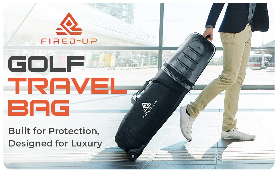 FIREDUP Golf Travel Bags for Airlines Water Resistant 1680D Hard Case Golf