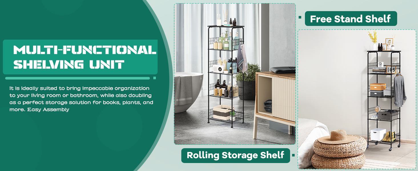 Rolling Cart & Standing Shelf