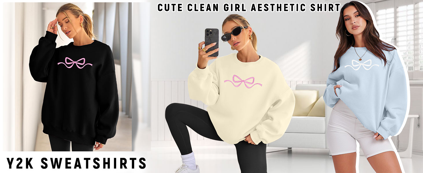 Y2k Sweatshirts Cute Clean Girl Aesthetic Shirt
