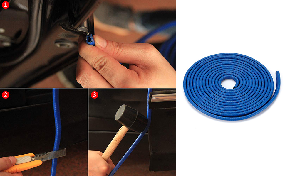 Winunite 653/5Ft Car Door Edge Guards Blue No Glue