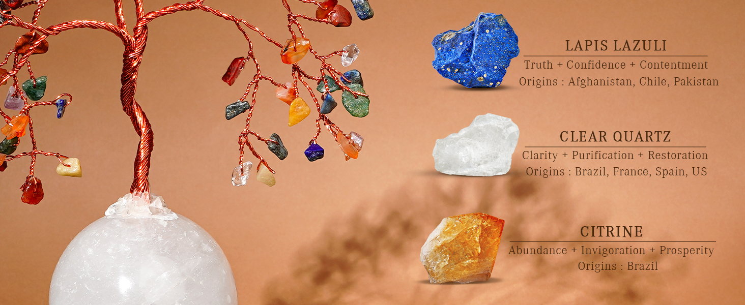 7 chakra healing crystal trees decoration handmade office desk decor accessories