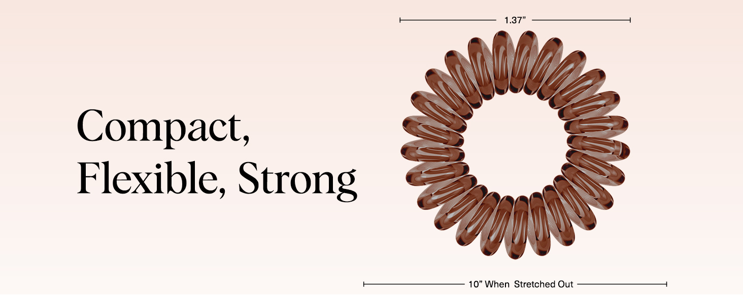 Kitsch Spiral Hair Ties for Women Waterproof Ponytail Holders for Teens