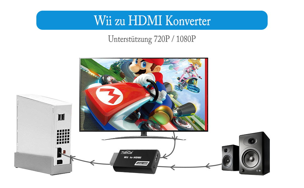 Tihokile Wii to HDMI Converter Wii to HDMI Adapter and 3.5 mm Female