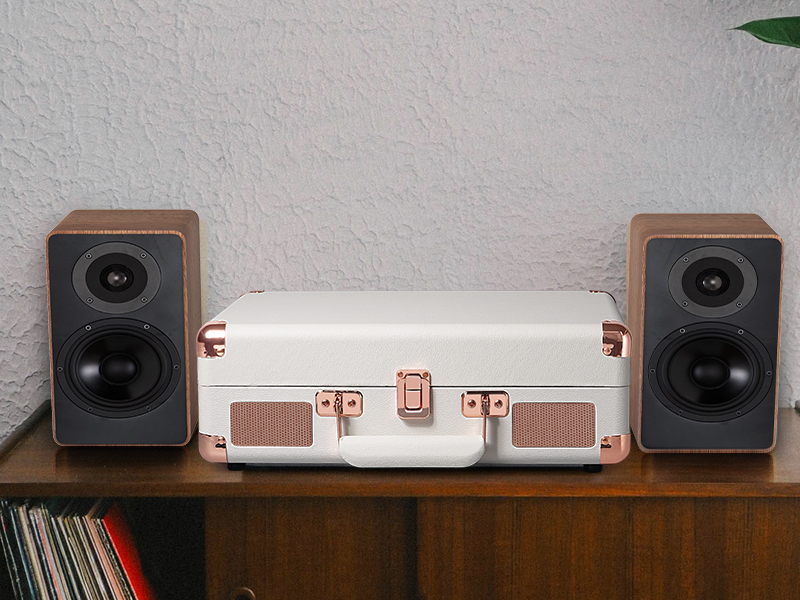 Vinyl Record Player Bluetooth Vintage 3Speed Portable