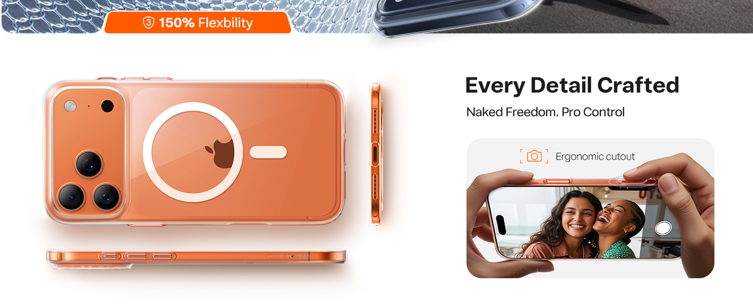 torras magnetic slim fit clear case